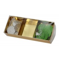  קופסת קרטון מחולקת 3 תאים - מכסה שקוף 